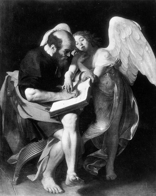 Svatý Matouš s andělem, 1602 – Caravaggio, PRVNÍ VERZE OBRAZU