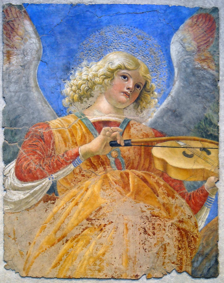 Andělský hudebník, 1480  –  Melozzo da Forlì