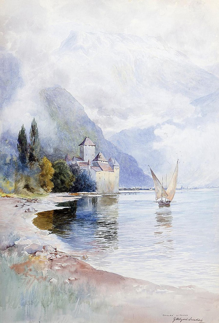 Hrad Chillon na ženevském jezeře –  George Hillyard Swinstead