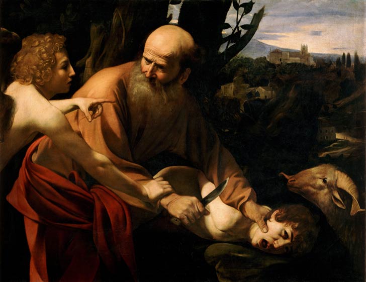 Abraham obětující syna Izáka, 1603 – Caravaggio