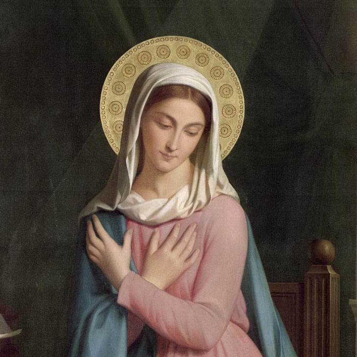 Zvěstování Panny Marie, 1859 – Auguste Pichon - DETAIL PANNA MARIA