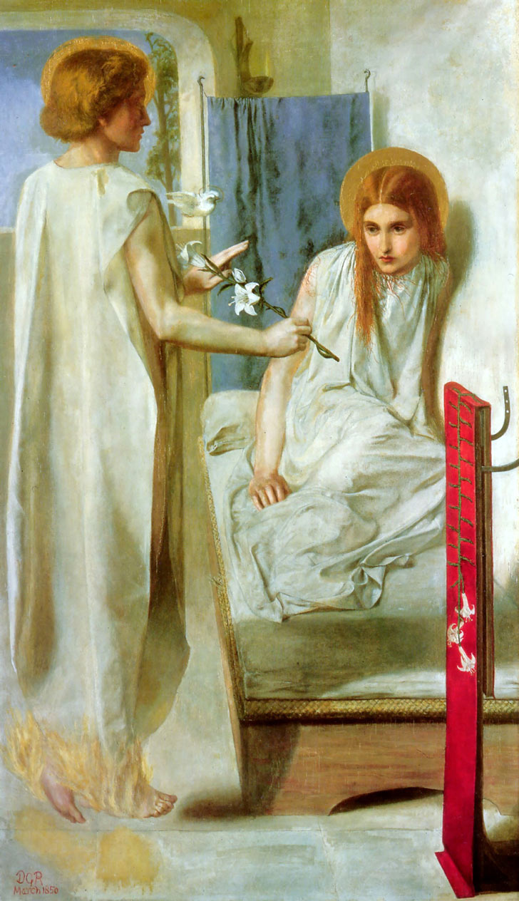 Zvěstování, 1850 – Dante Gabriel Rossetti